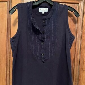 10 Crosby Derek Lam Dark Blue Buttoned Blouse